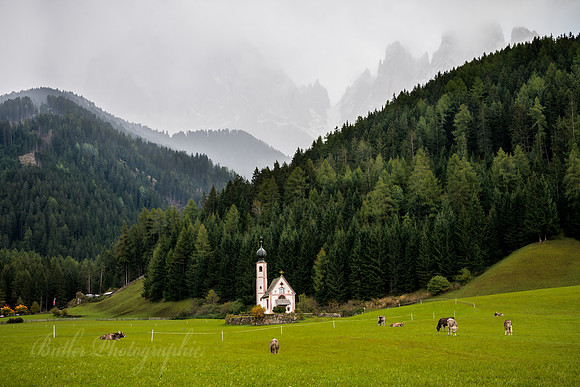 St. Johann Church in Funes Valley - Italy