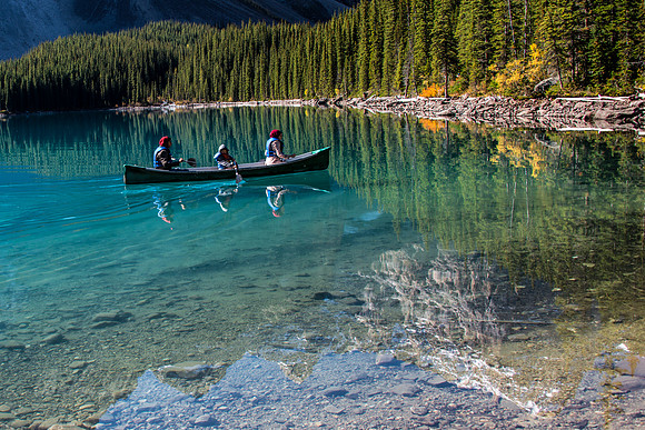 Moraine Lake Morning Canoeing