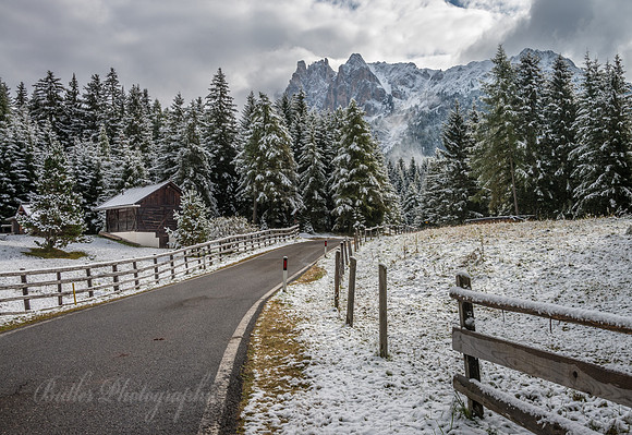 Fresh Snow in The Dolomites - Italy
