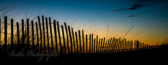 Dune Fence Silhouette #2 - Lower Herring Lake, Michigan