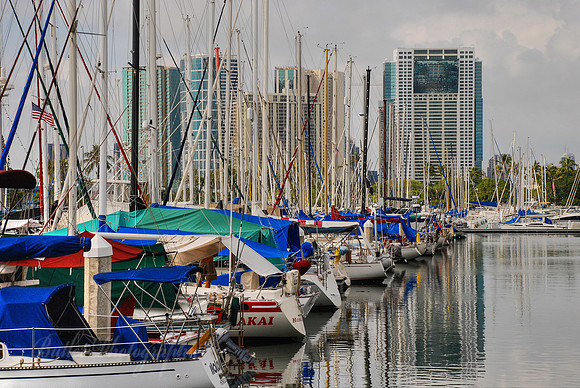 Marina at Waikiki Beach - Honolulu, Hawaii